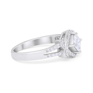 New Design Cushion Cut Wedding Ring Simulated CZ 925 Sterling Silver